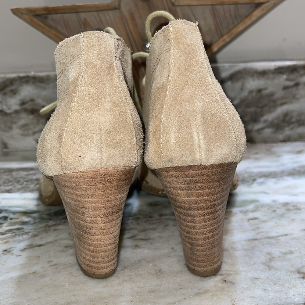 Axxiom DESI Tan Suede Heeled Ankle Booties 9 - Picture 4 of 13